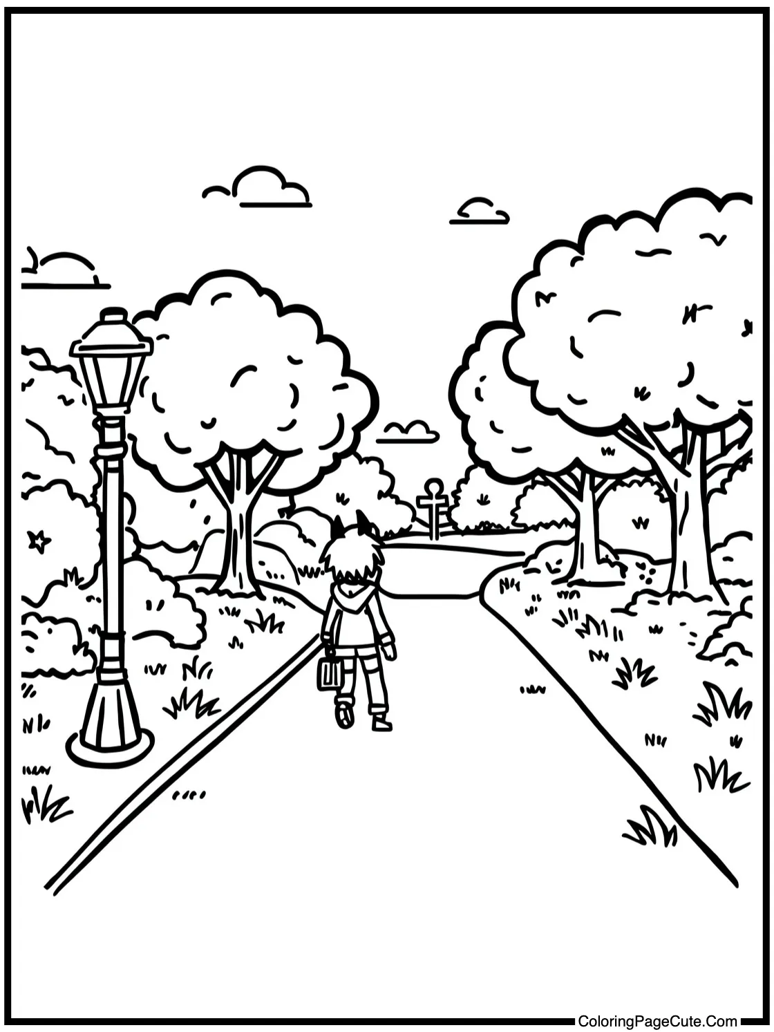 Light walking in park