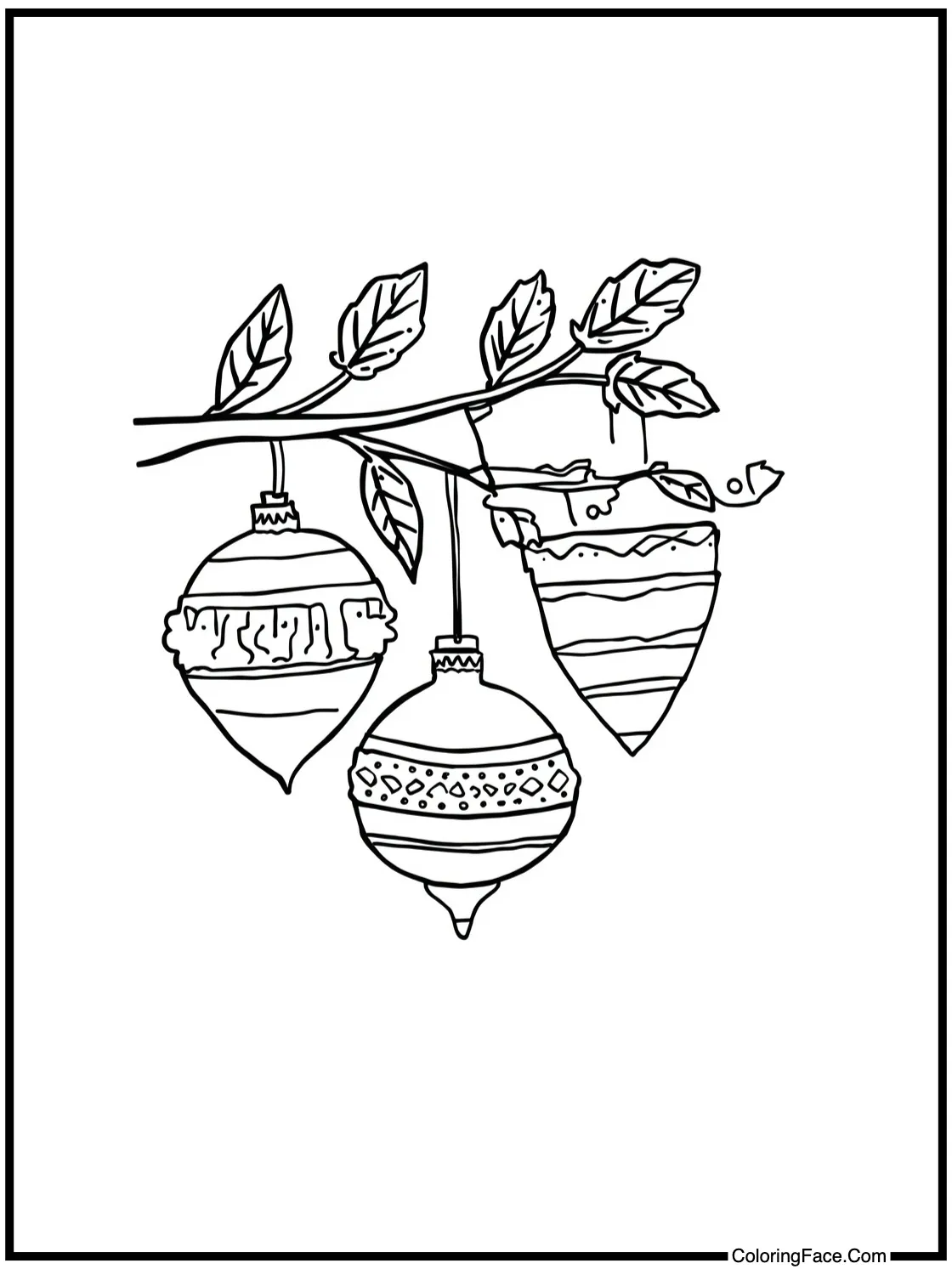 Ornaments on a branch.