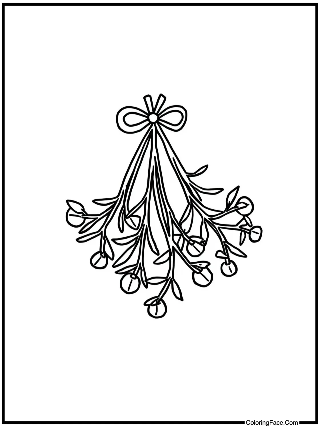 Mistletoe hanging above.