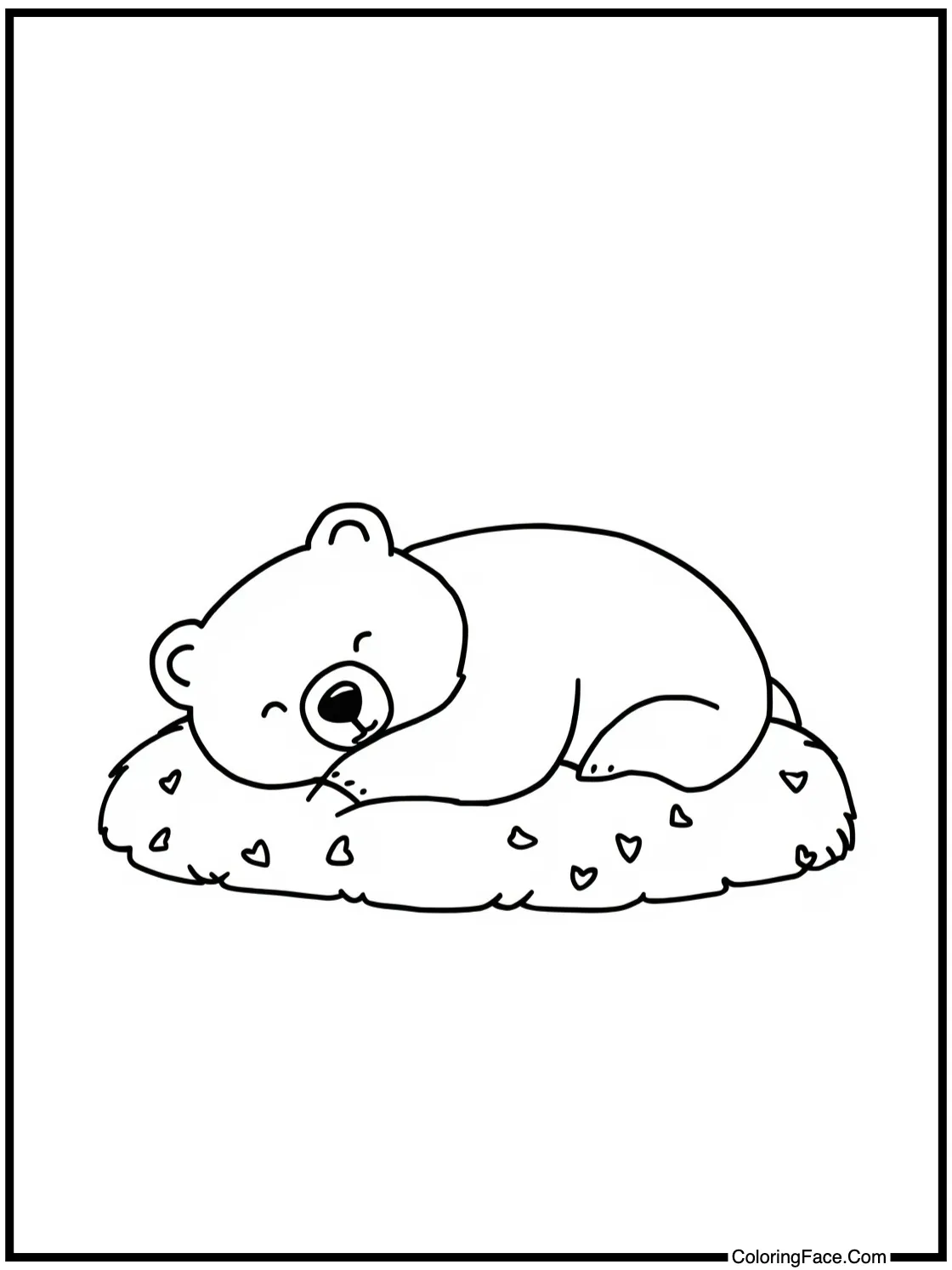 Bear hibernating peacefully.