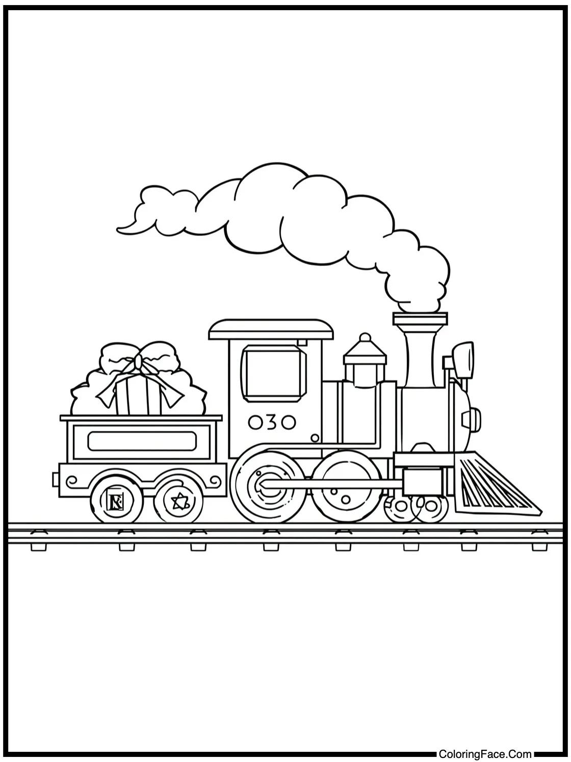 Festive train chugging.