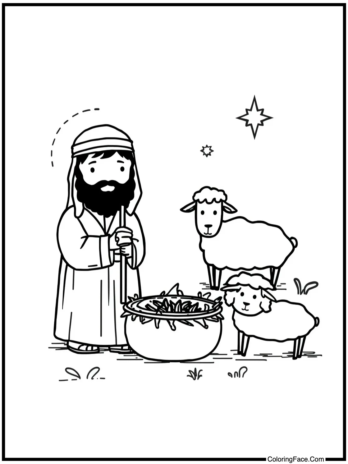 Shepherds watching sheep.