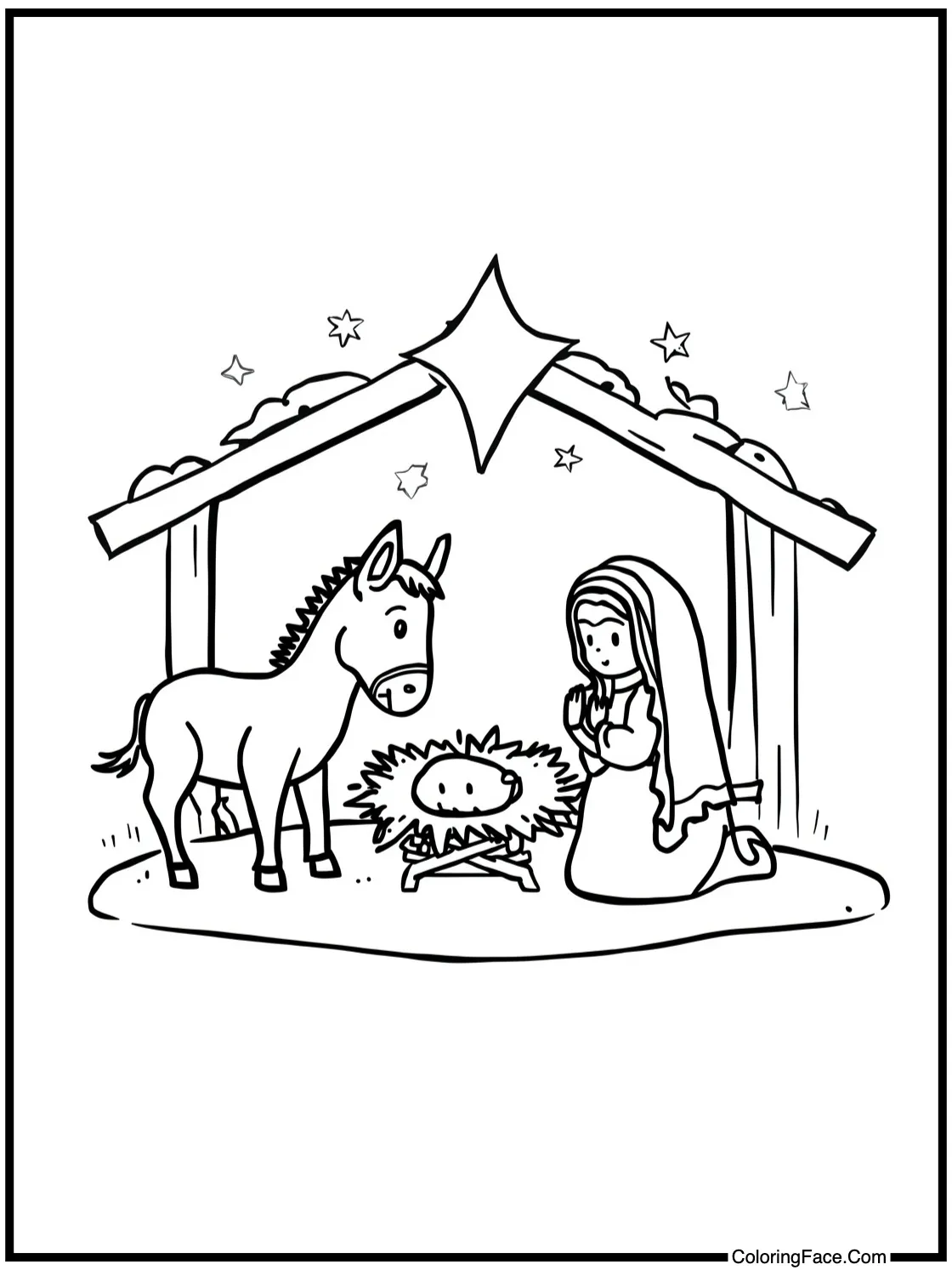 Donkey and manger.