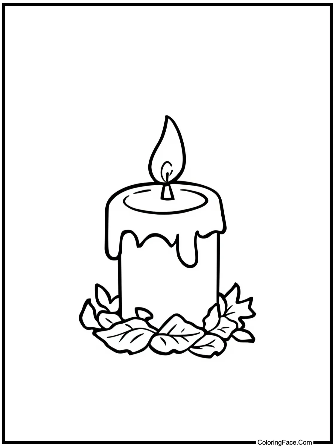 Candle glowing brightly.