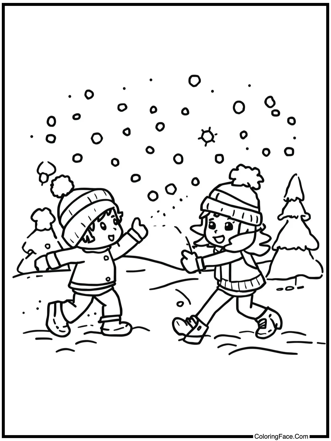 Snowball throwing fun.