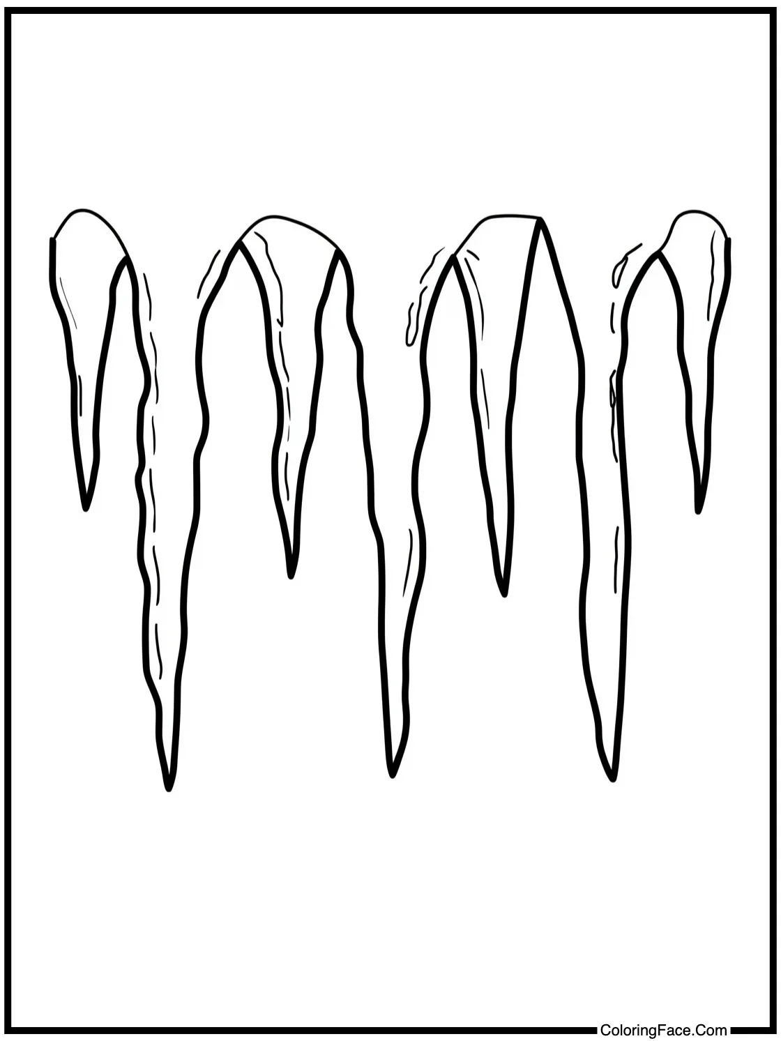 Icicles sparkling bright.