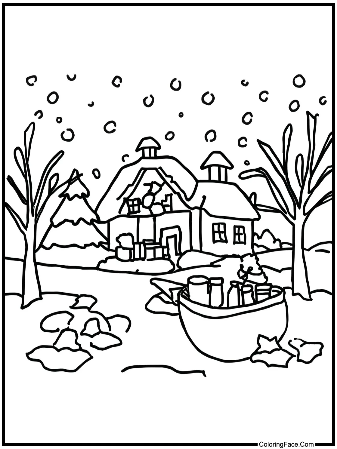 Painting winter scenes.