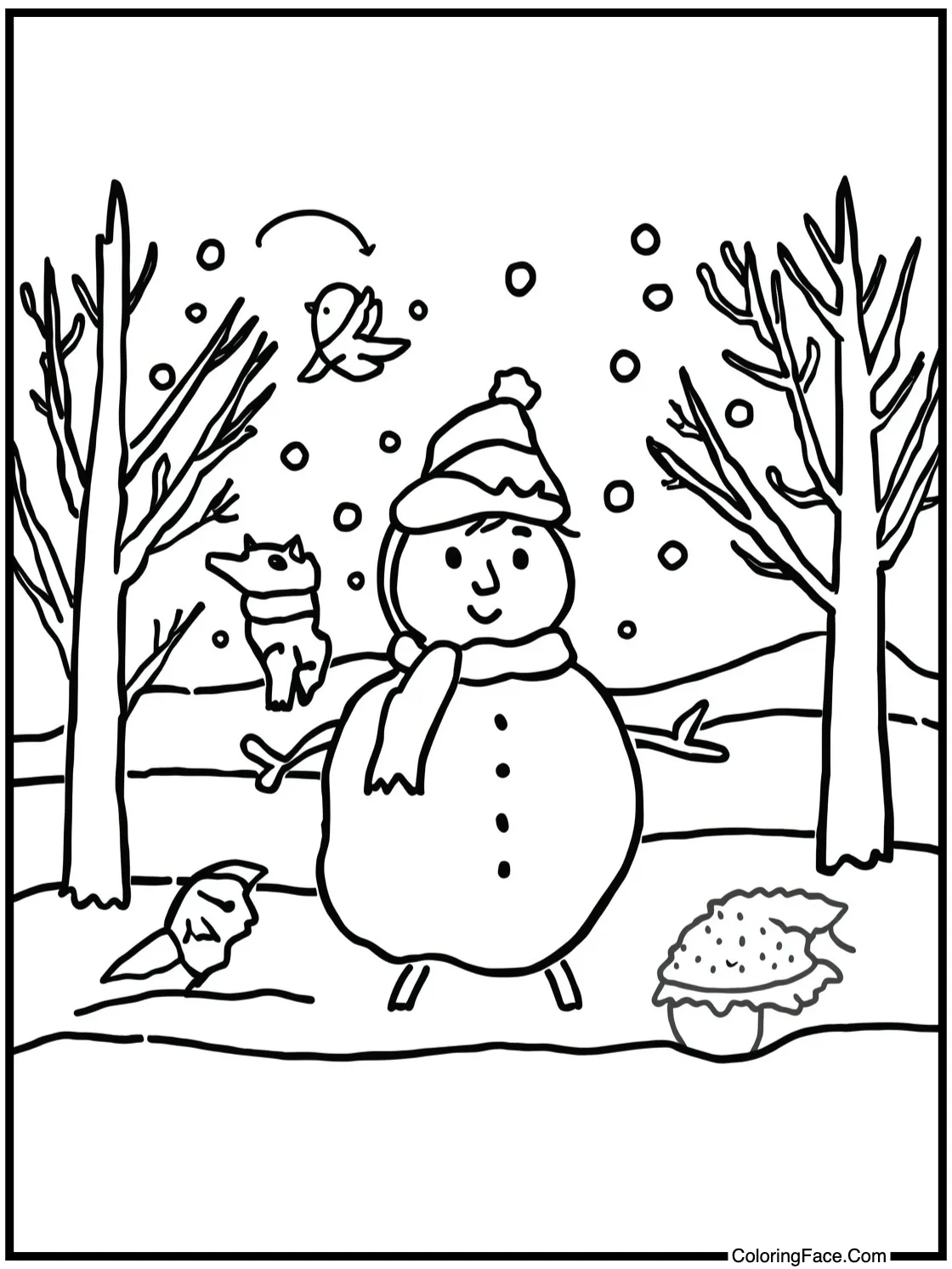 Drawing winter pictures.
