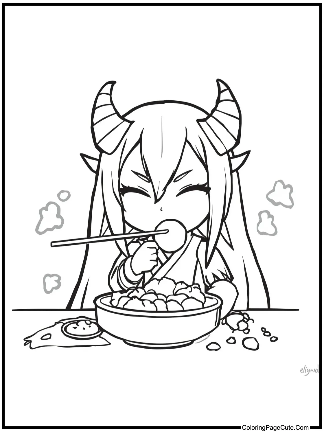 Genya eating rice balls.