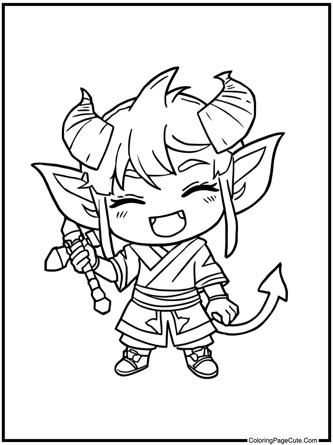 Tanjiro smiling brightly.