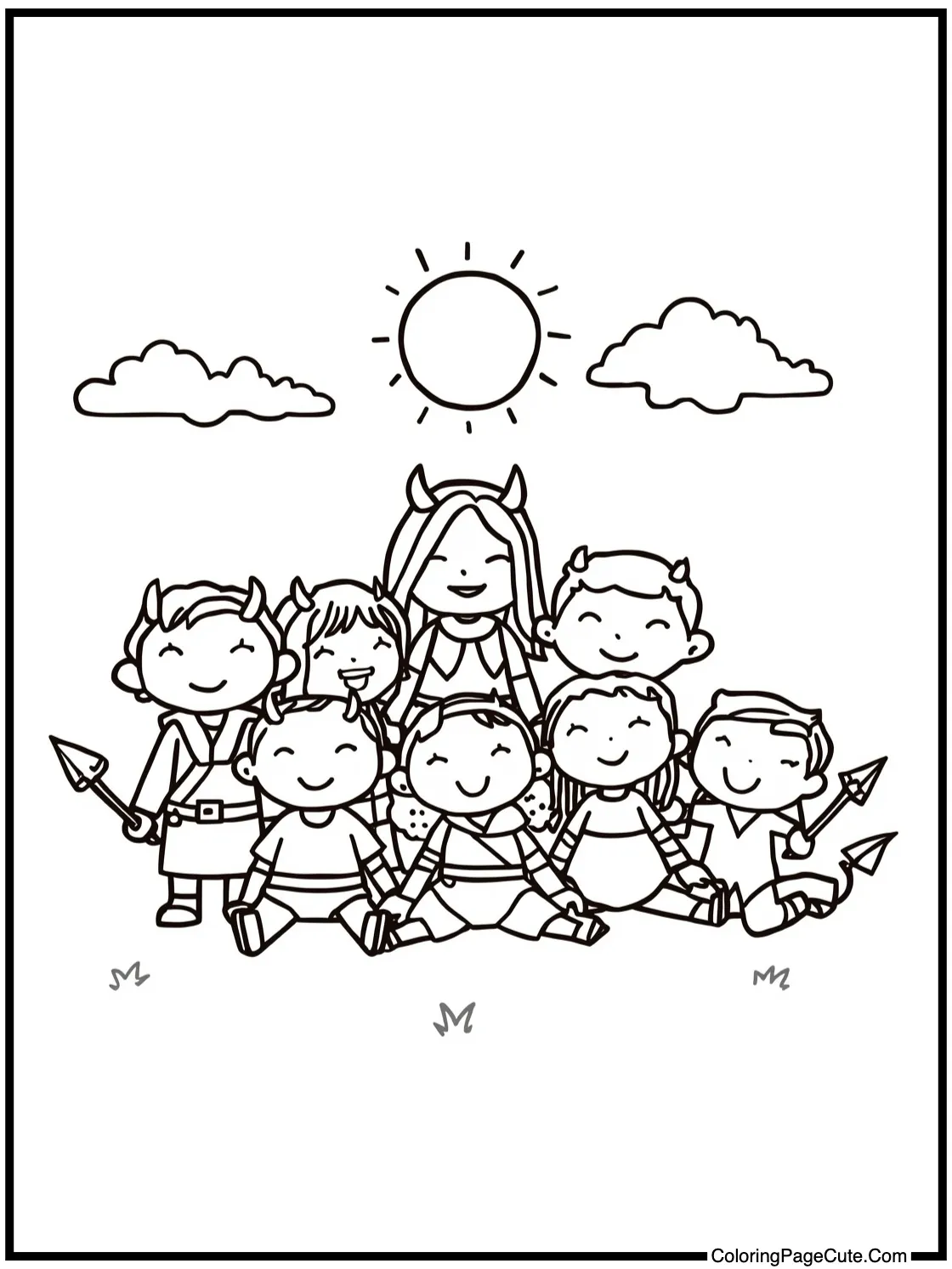 Group enjoying sunshine.