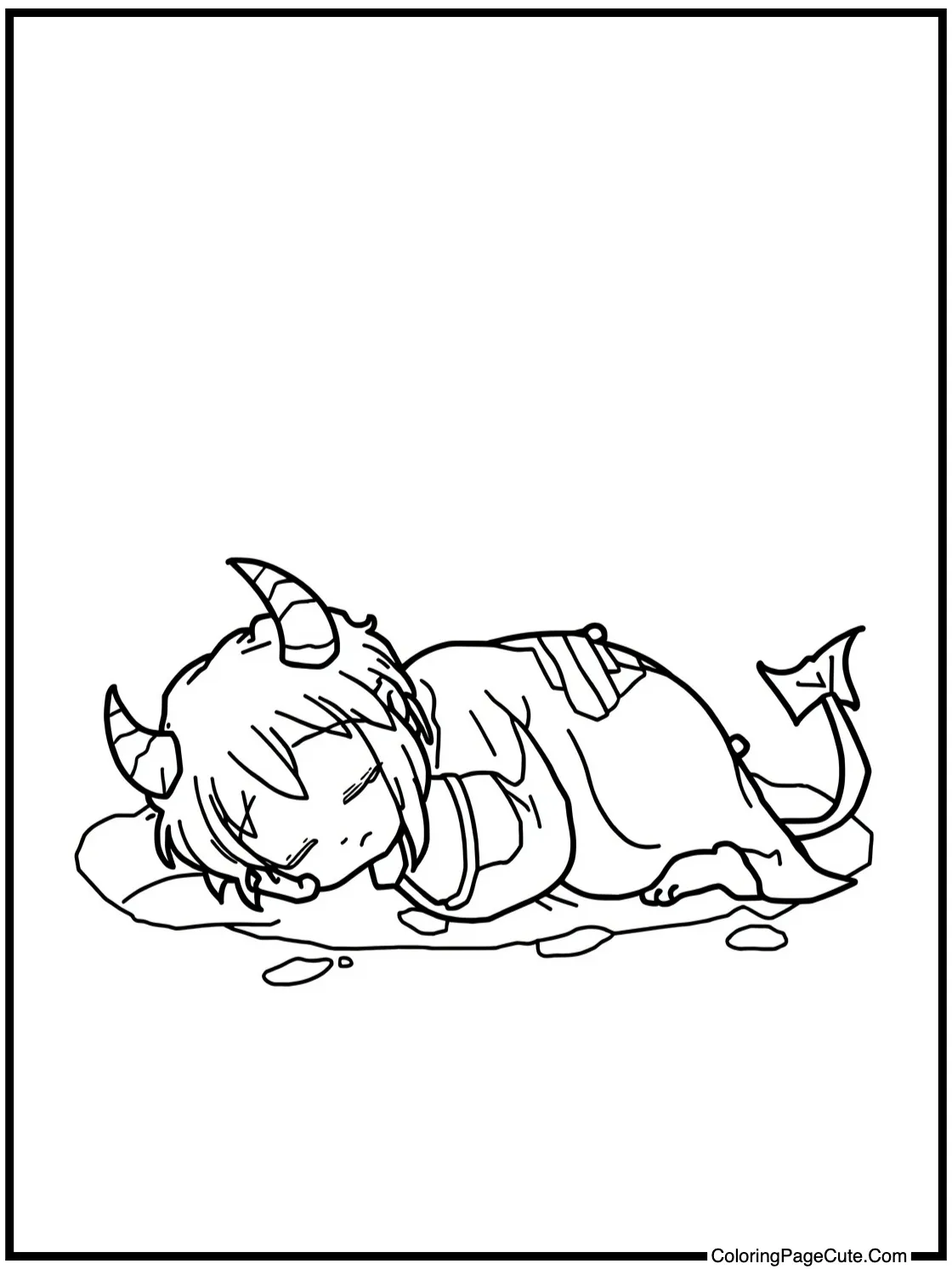 Zenitsu napping soundly.