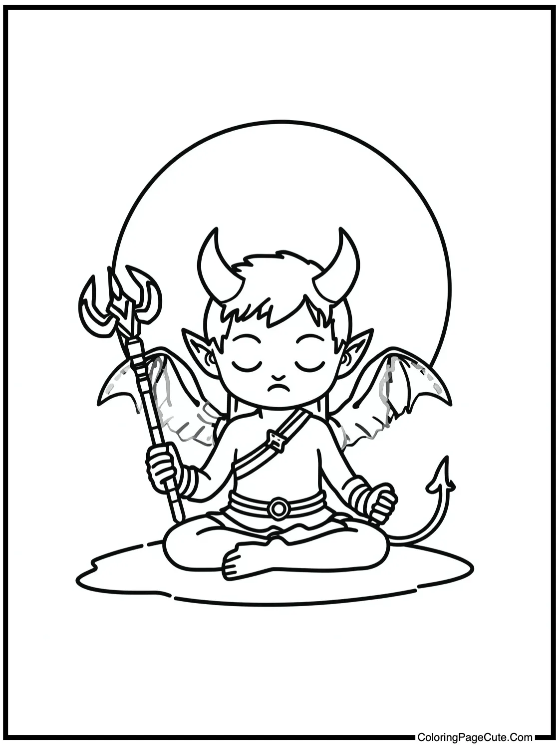 Meditating under moon.