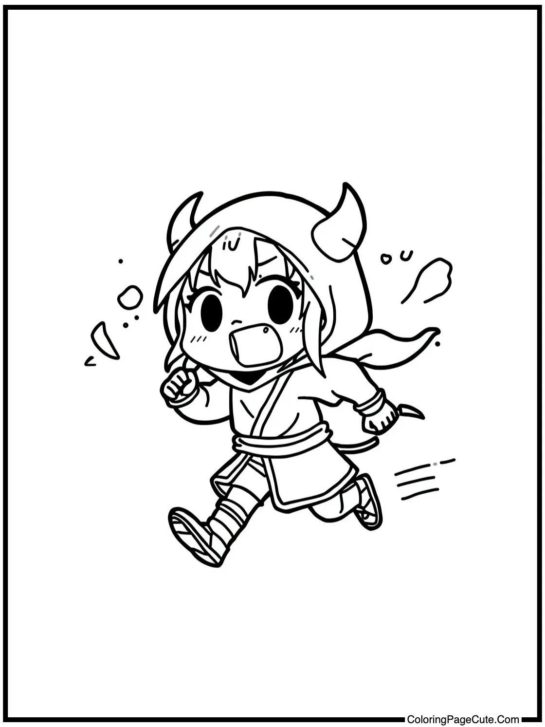 Zenitsu running excitedly.