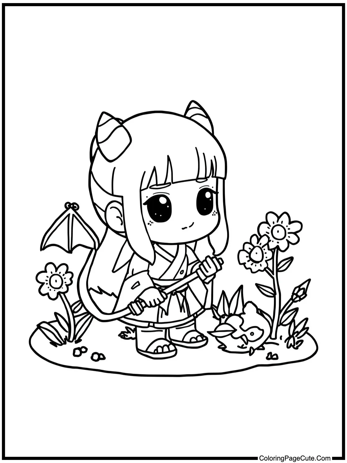 Shinobu observing nature.