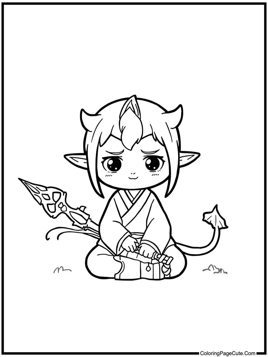 Giyu sitting quietly.