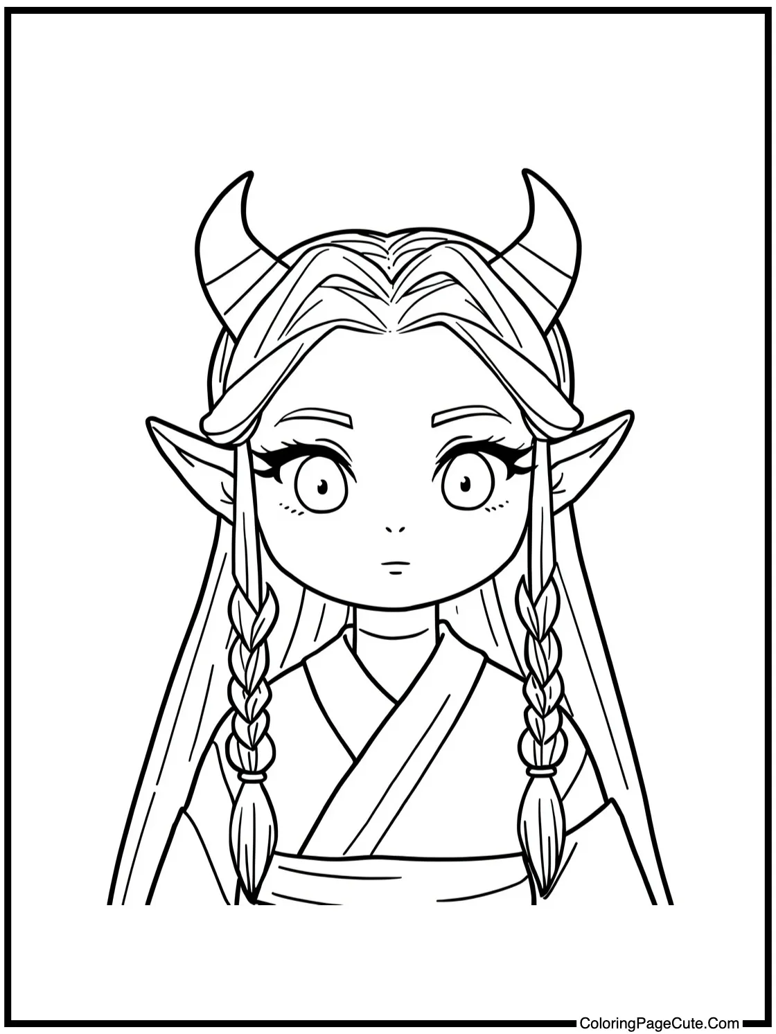 Mitsuri braiding hair.