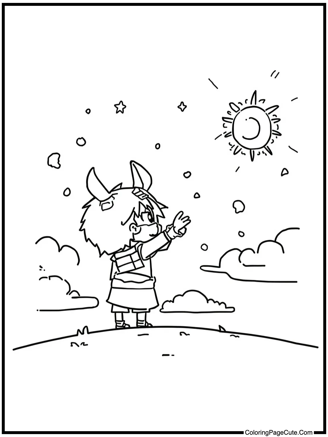 Muichiro observing sky.