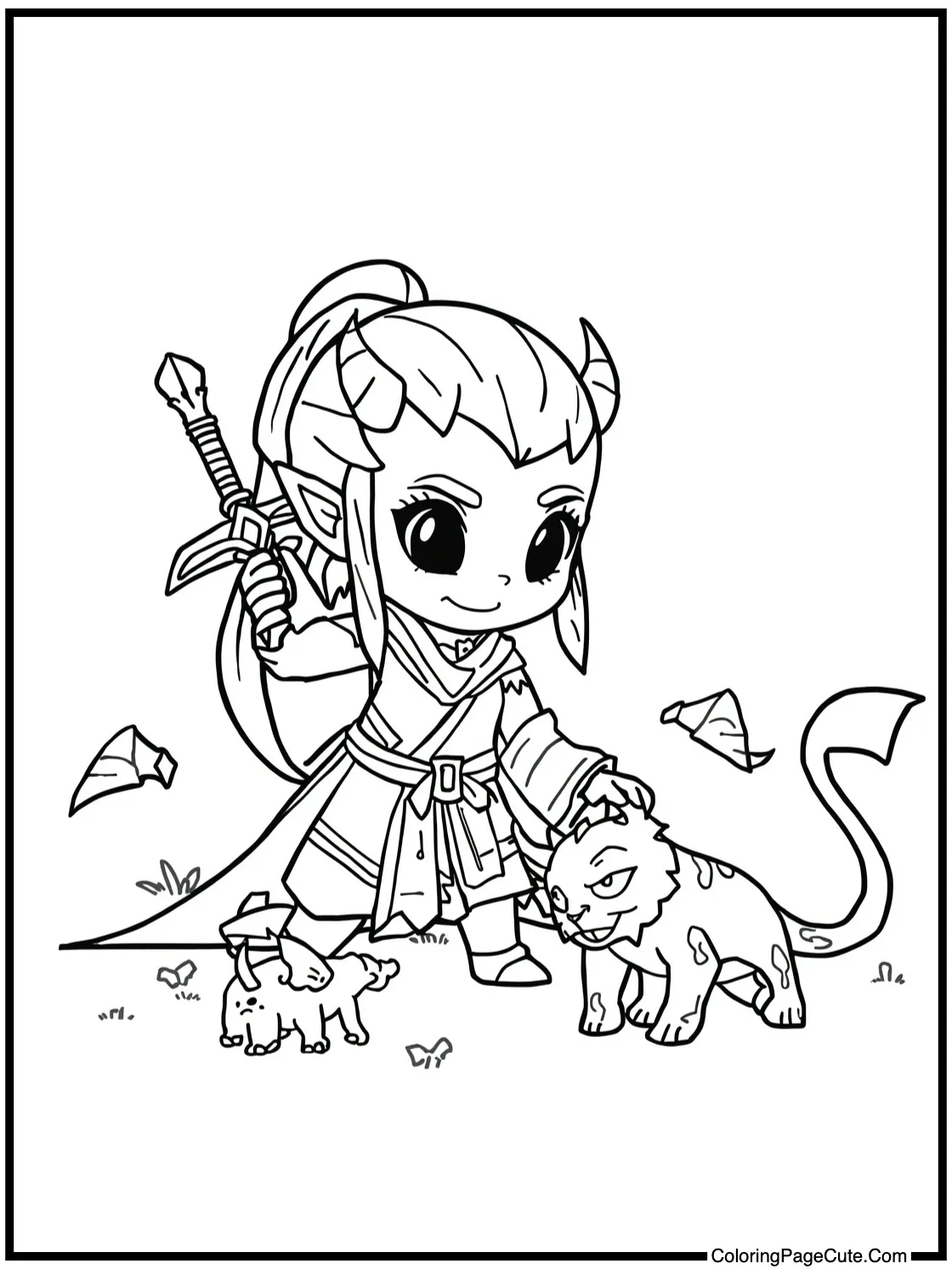 Genya helping villagers.