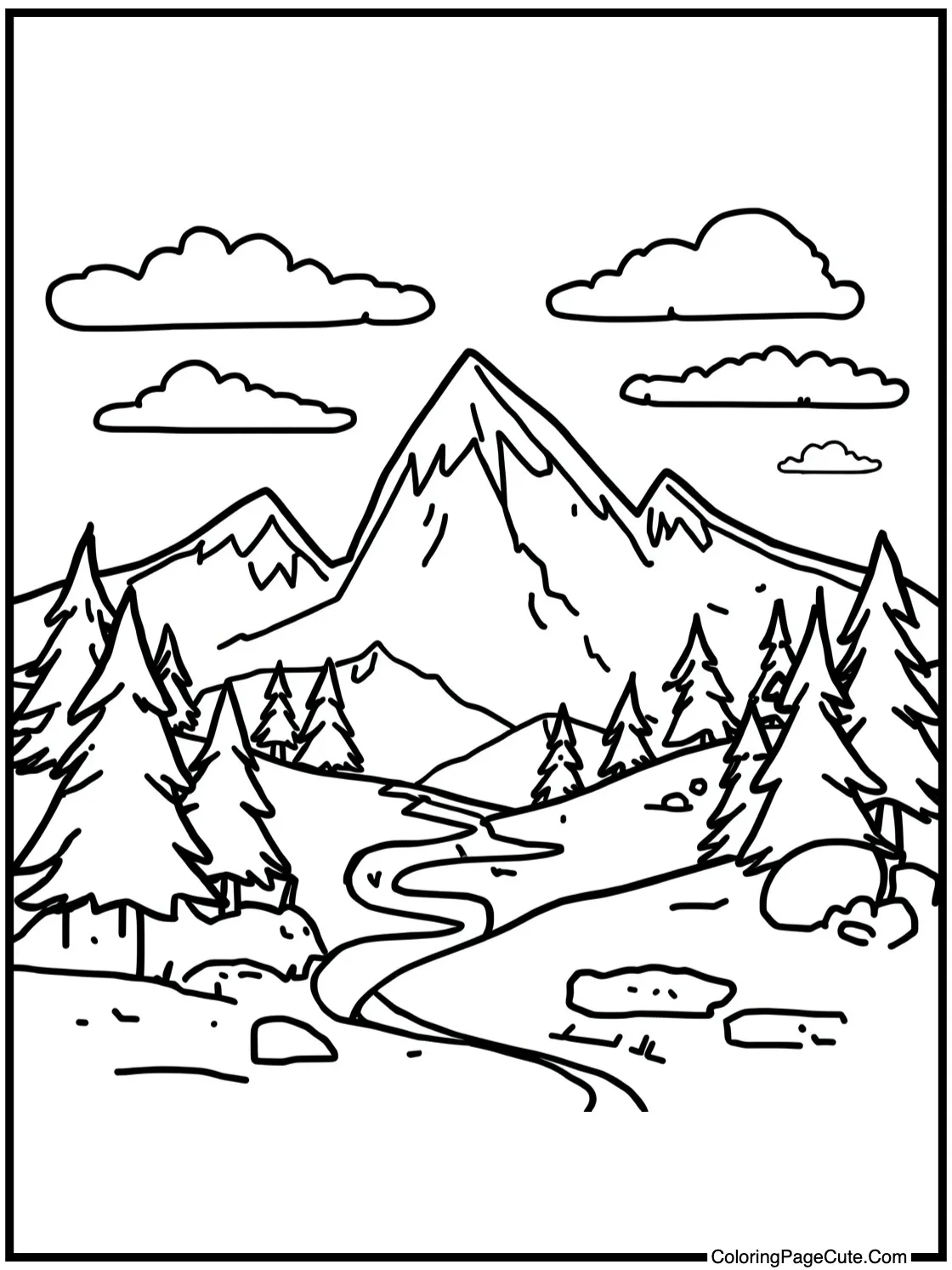 Serene mountain view.