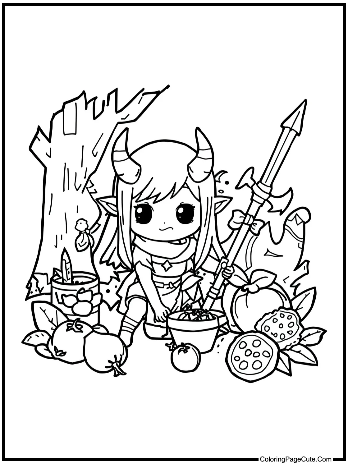 Gathering forest fruits.