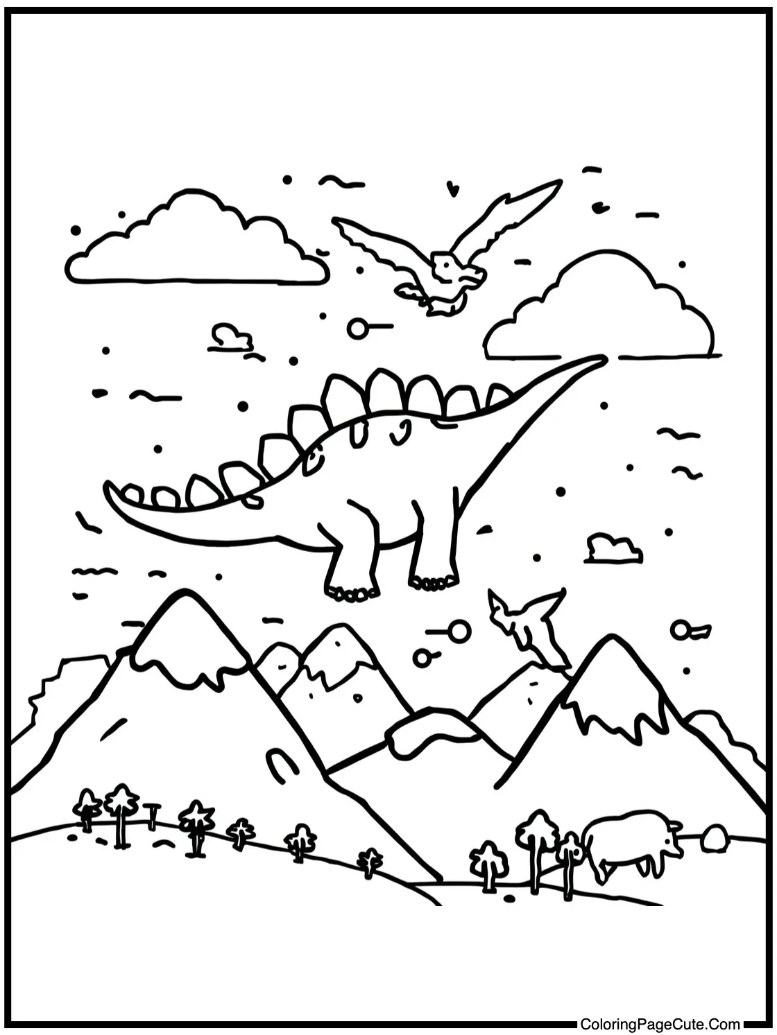 flying over mountains