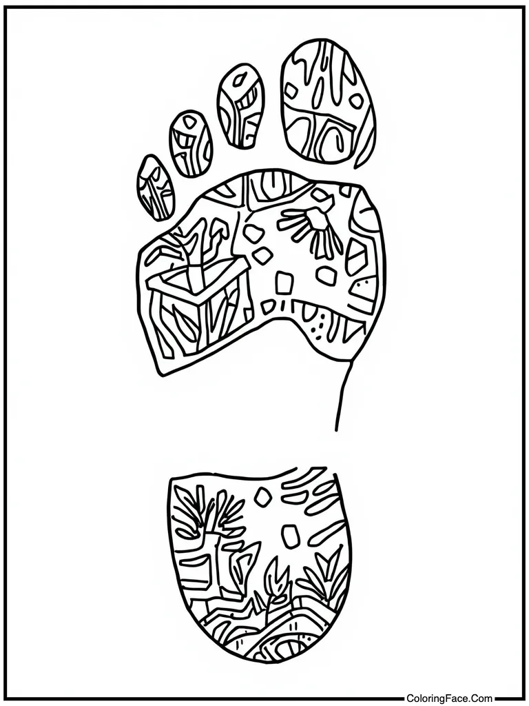 Giant footprint in mud