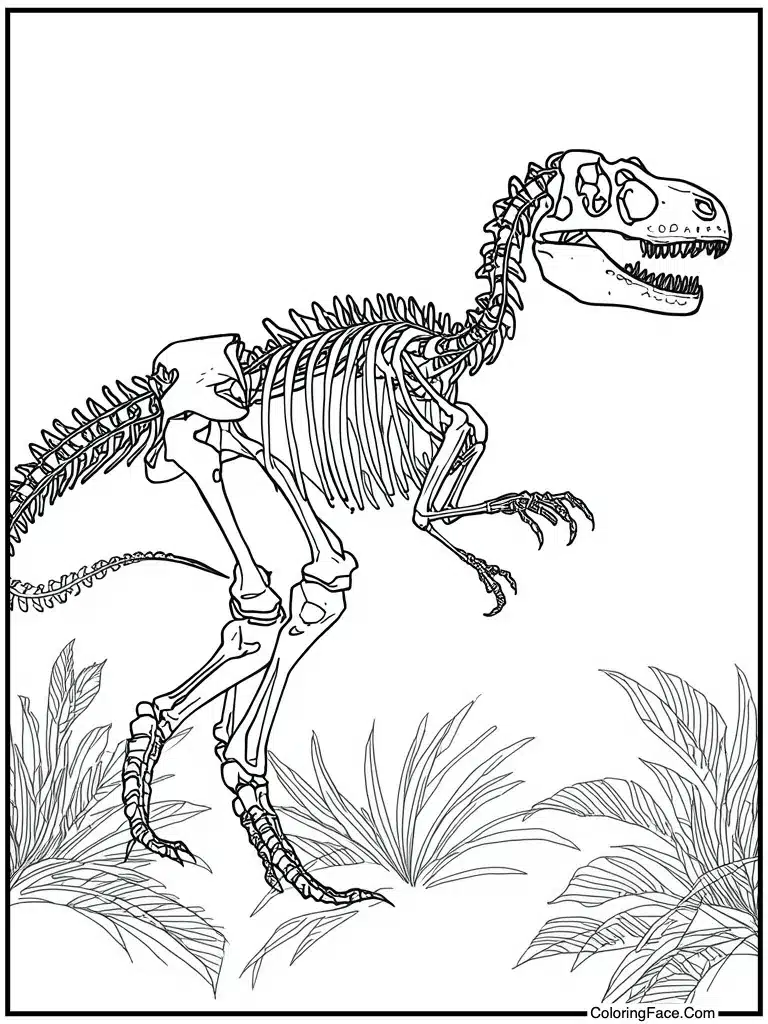 Ancient skeleton museum display