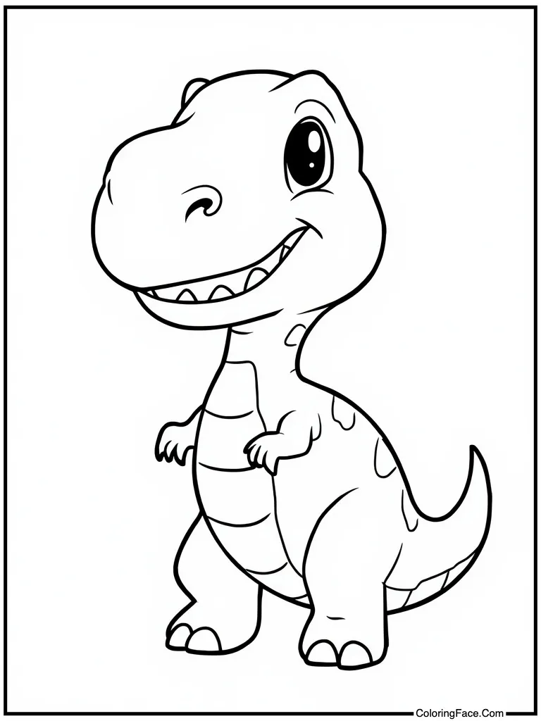Cute cartoon reptile smiling