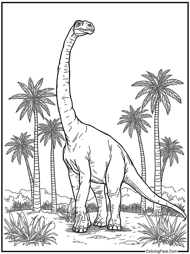 Brachiosaurus reaching tall trees