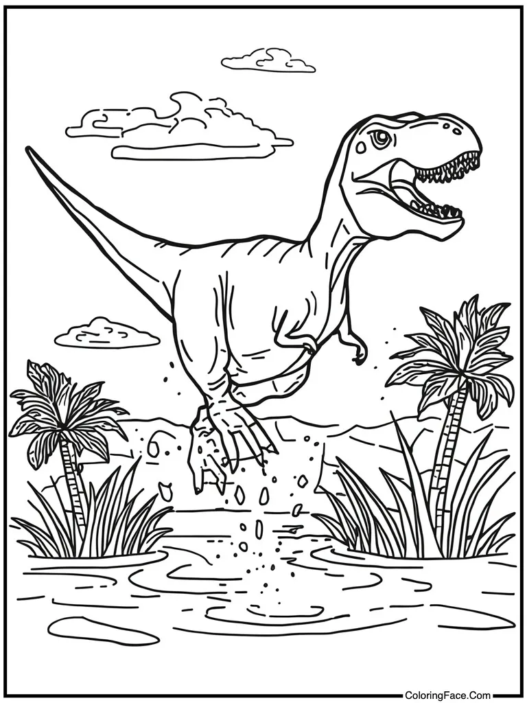 Mosasaurus jumping from water