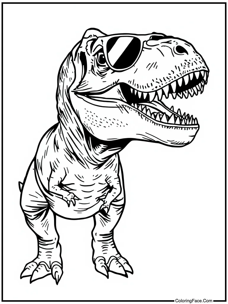 T-Rex wearing cool sunglasses
