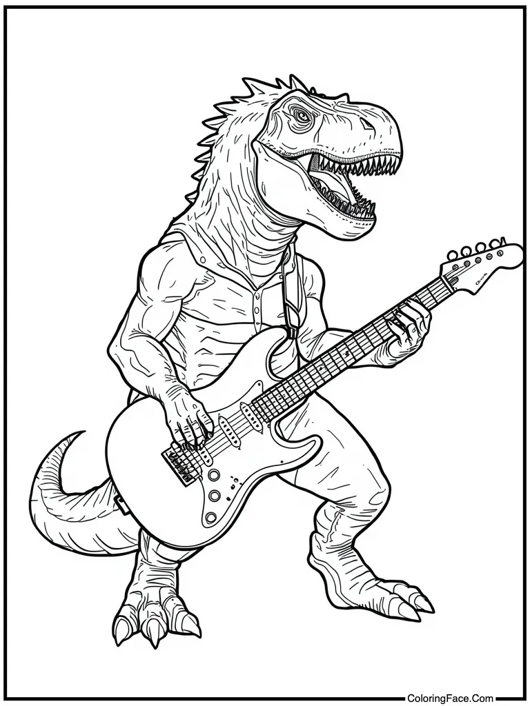 Beast playing electric guitar