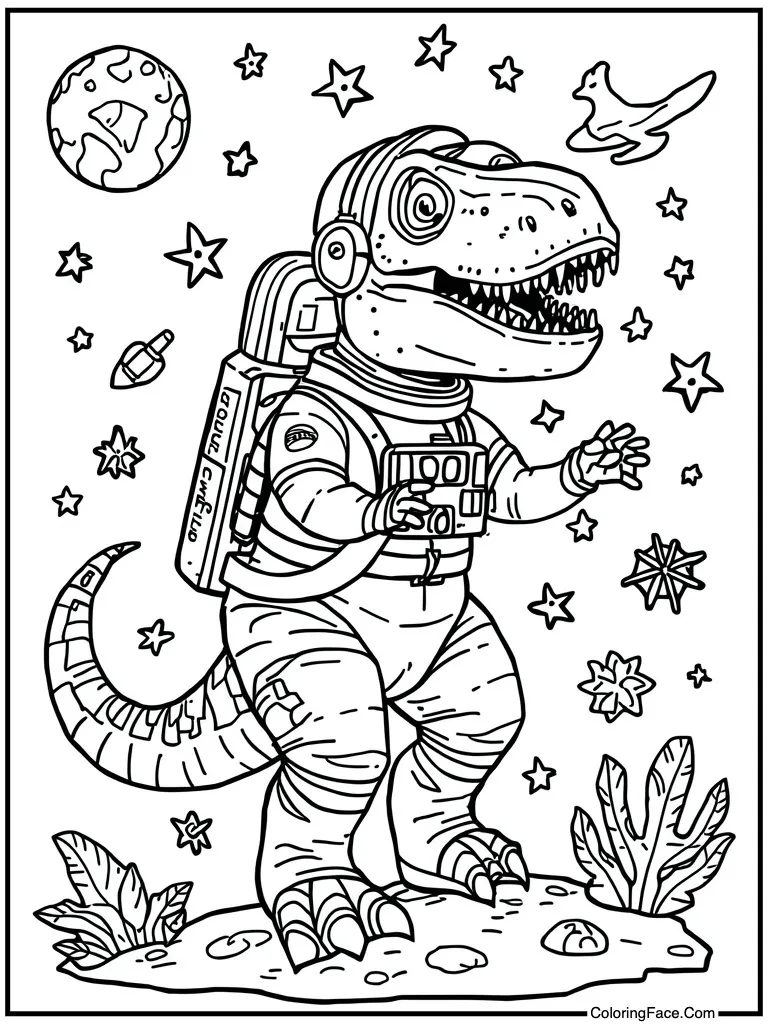 Reptile astronaut in space