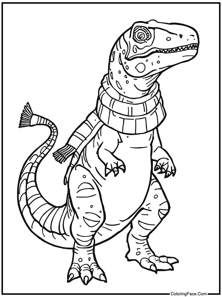 Reptile wearing winter scarf