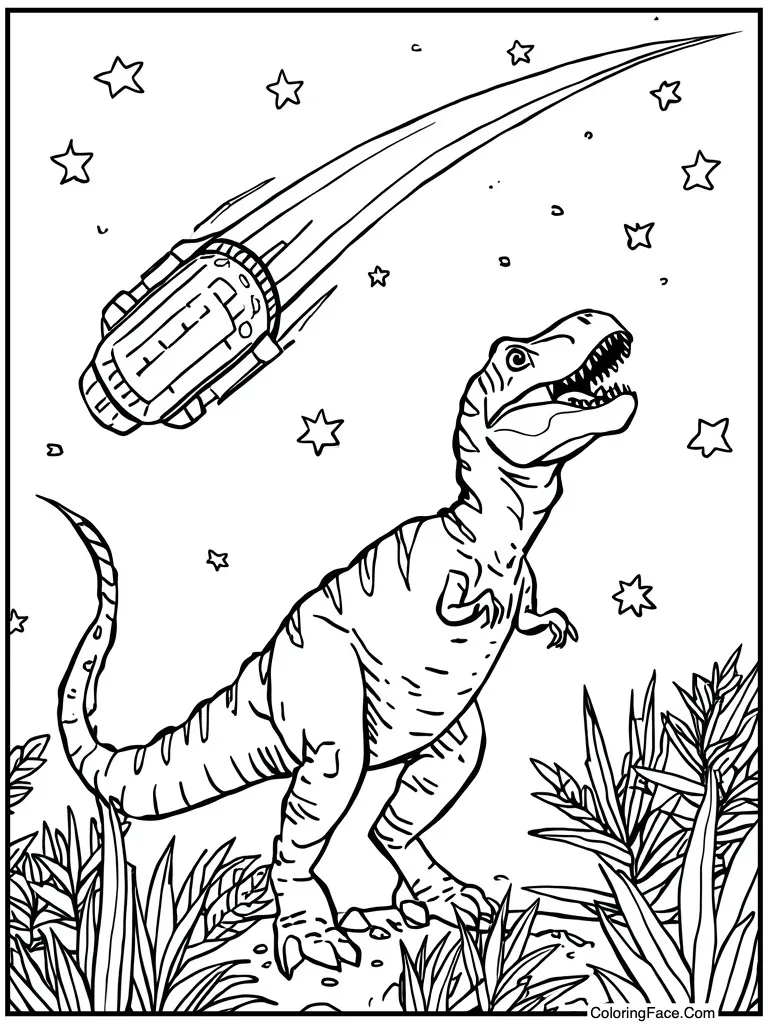 Meteor falling from sky