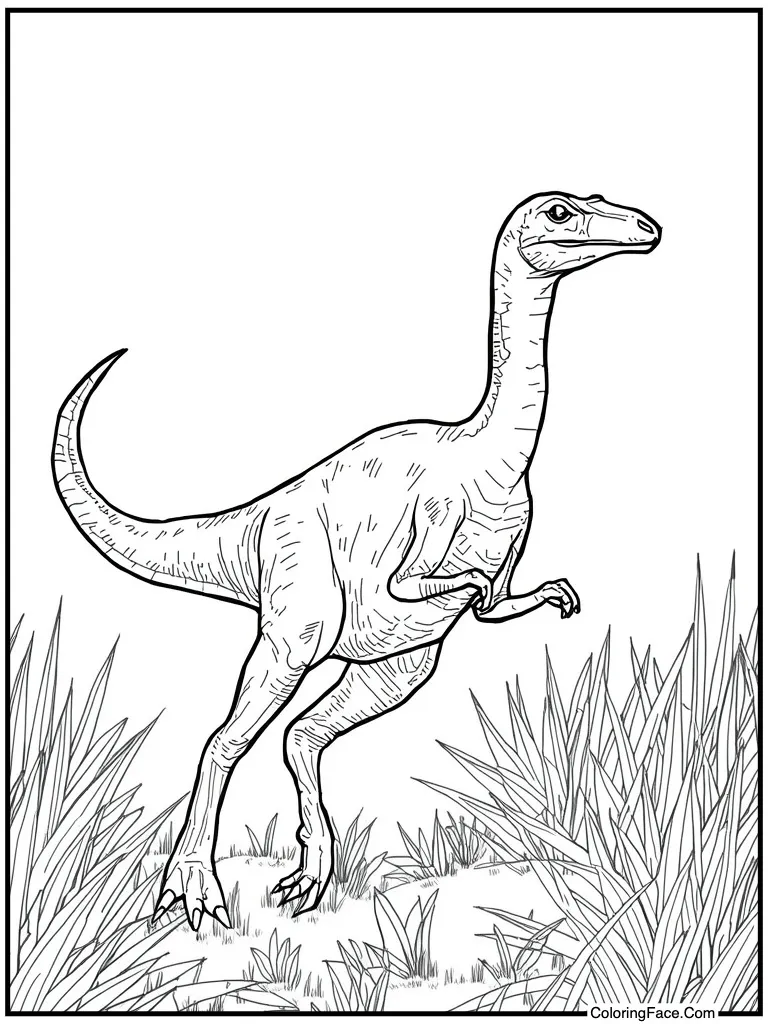 Gallimimus running in flock