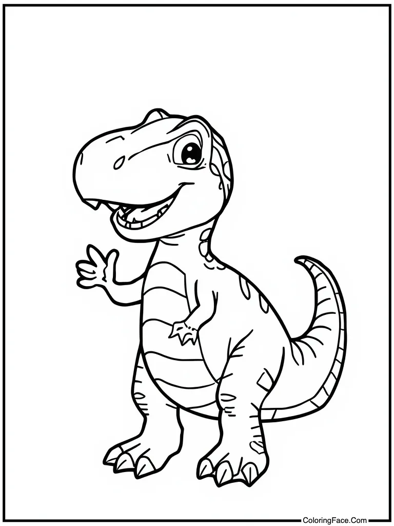 Happy reptile waving hello