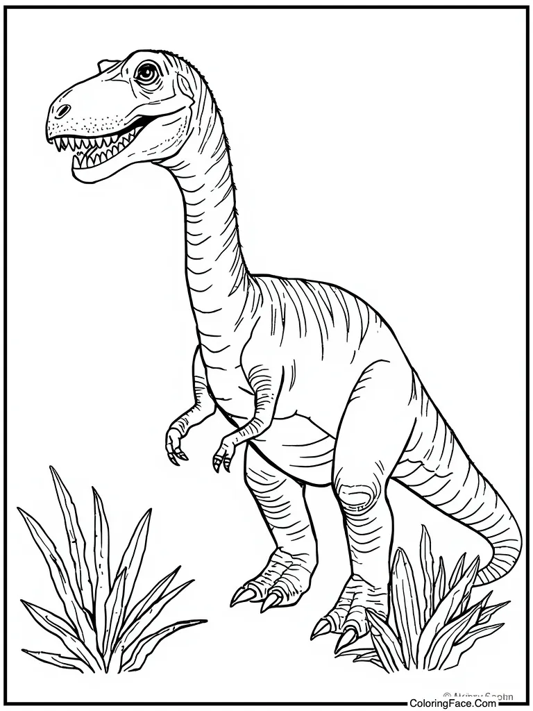 Long neck giant eating