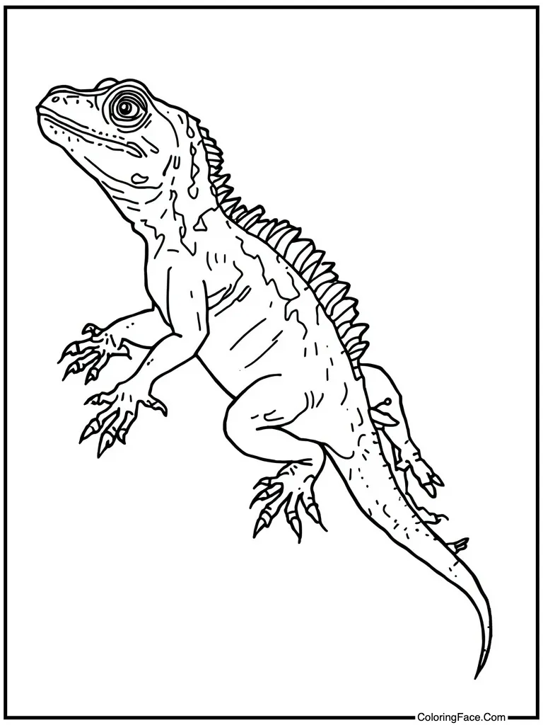 Lizard sliding down slide