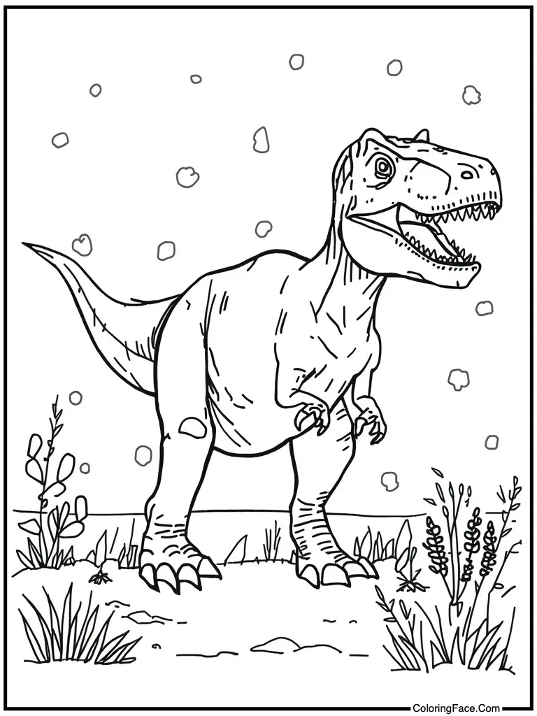 Beast walking in snow