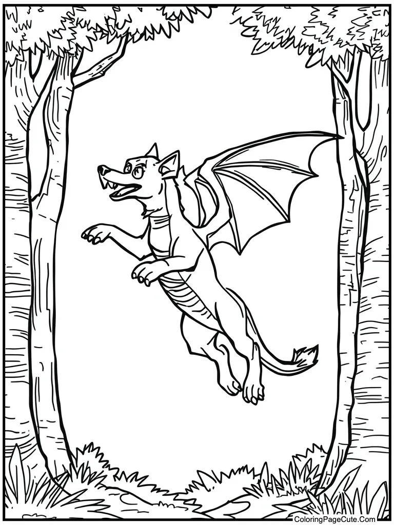 Dragon wings flying high