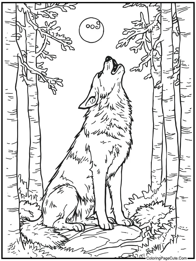 Werewolf howling full moon