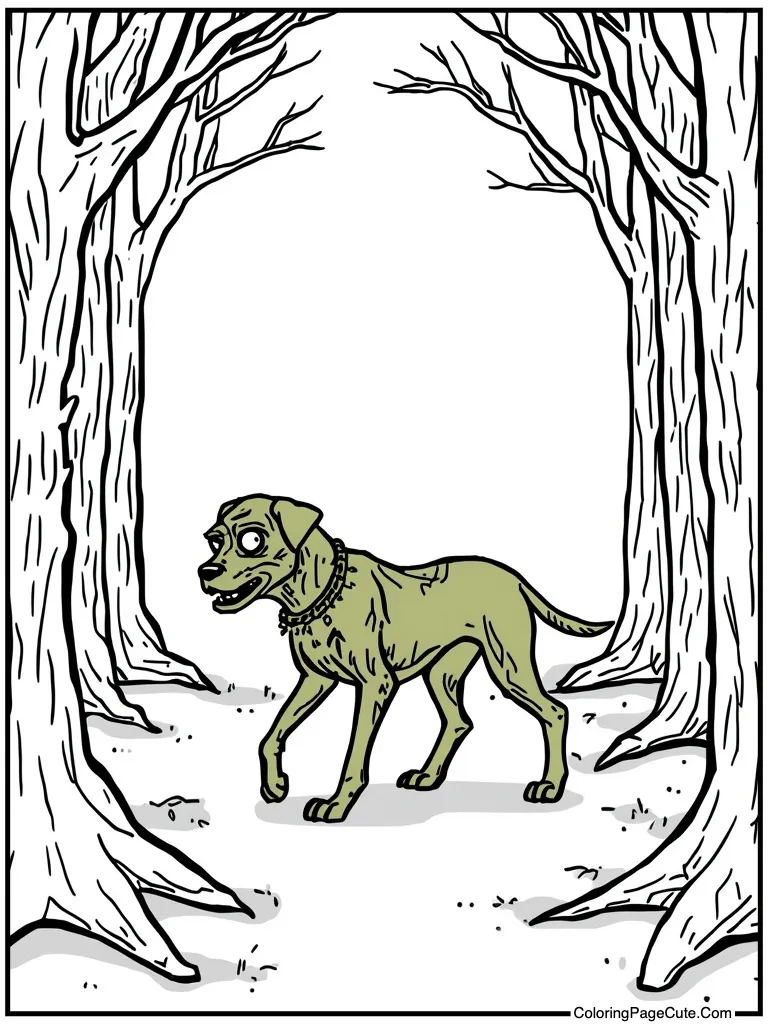 Zombie walking green skin