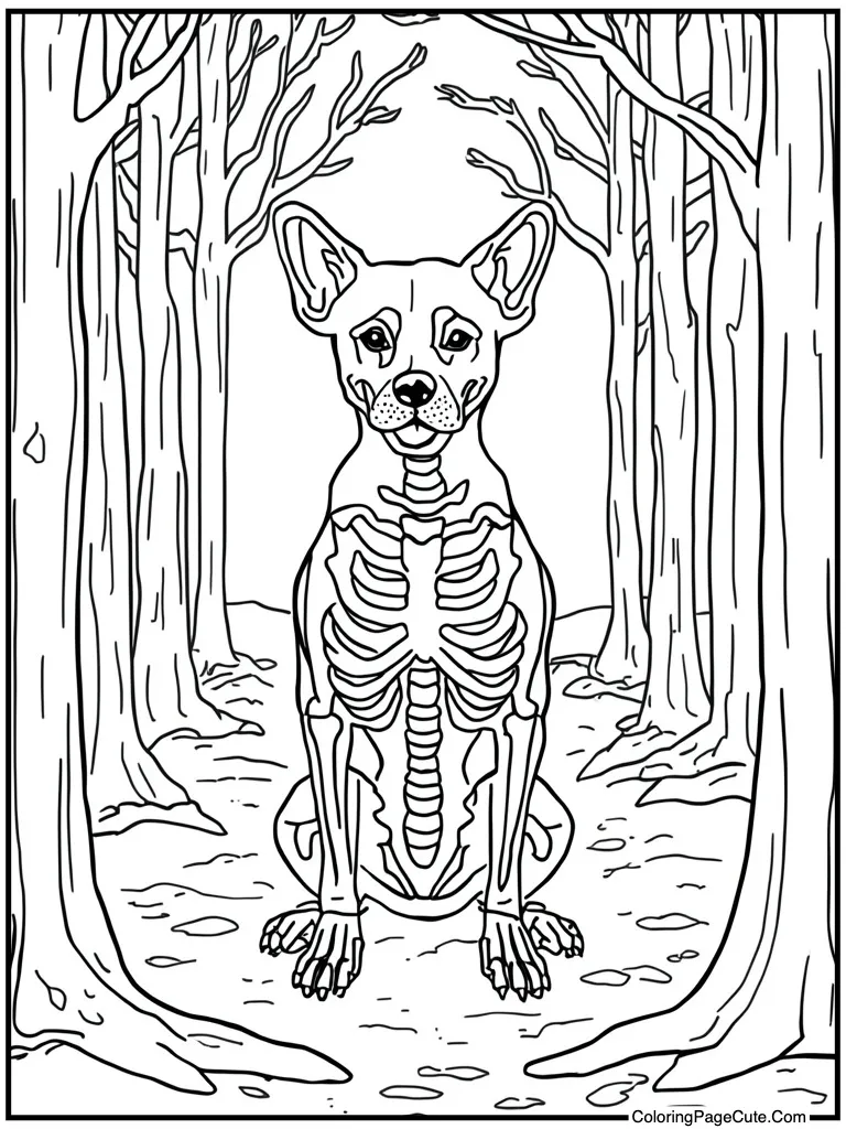 Skeleton bones glowing dark