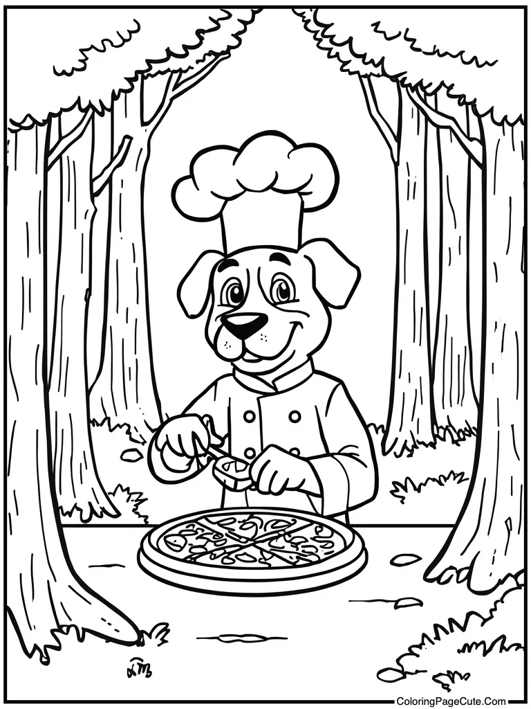 Chef cooking pizza slice