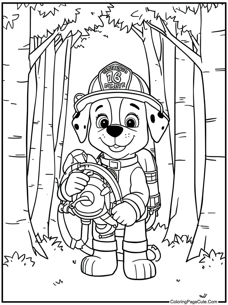 Firefighter helmet holding hose