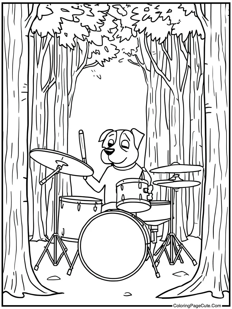 Musician playing drum set