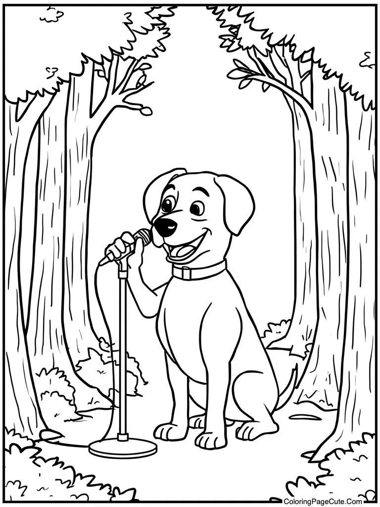 Singer holding microphone stand