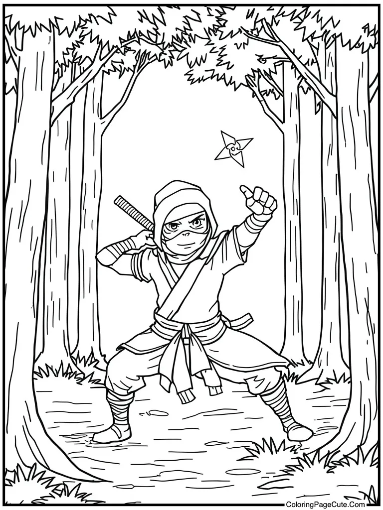 Ninja throwing shuriken star